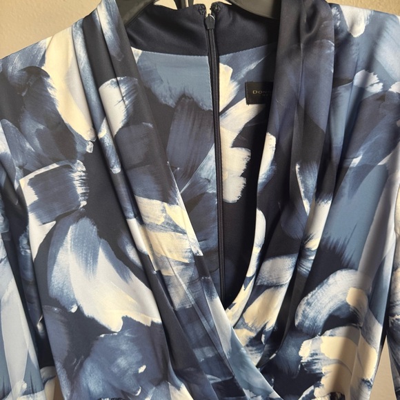 NWT Donna Karan New York FLORAL BELTED A LINE MIDI DRESS Sz 8 - Picture 9 of 14